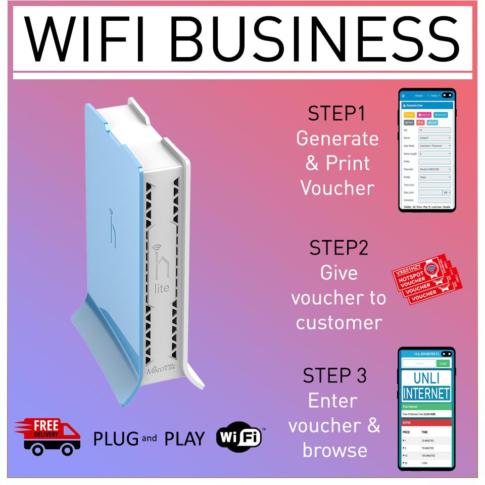 [PKG2HP] Piso Wifi VOUCHER TYPE w/gaming priority Mikrotik RB9412nDTC hAP Lite wifi