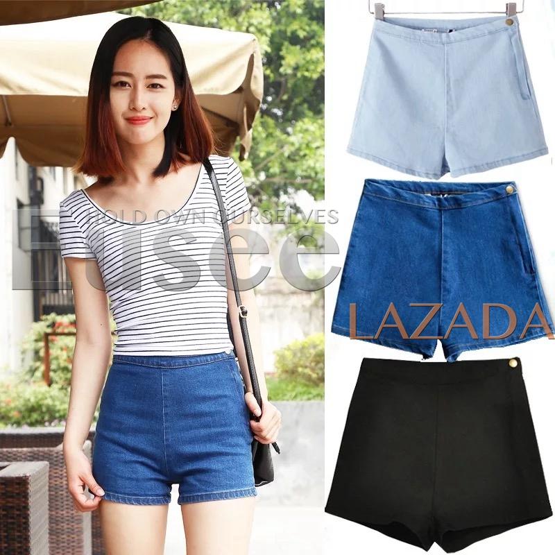 distressed denim shorts