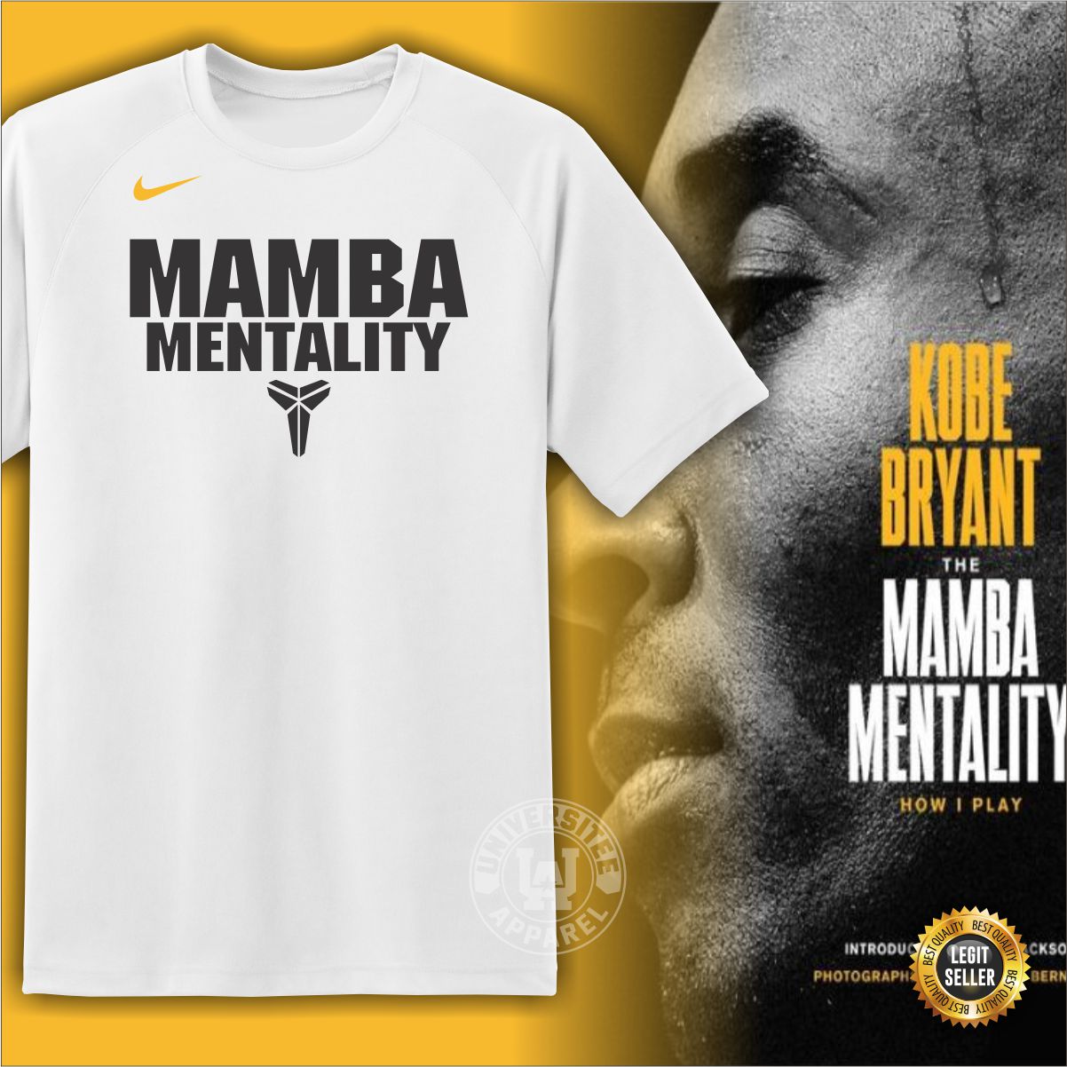 GILDAN Brand NBA Los Angeles Lakers Kobe Bryant Shirt MAMBA Mentality ...
