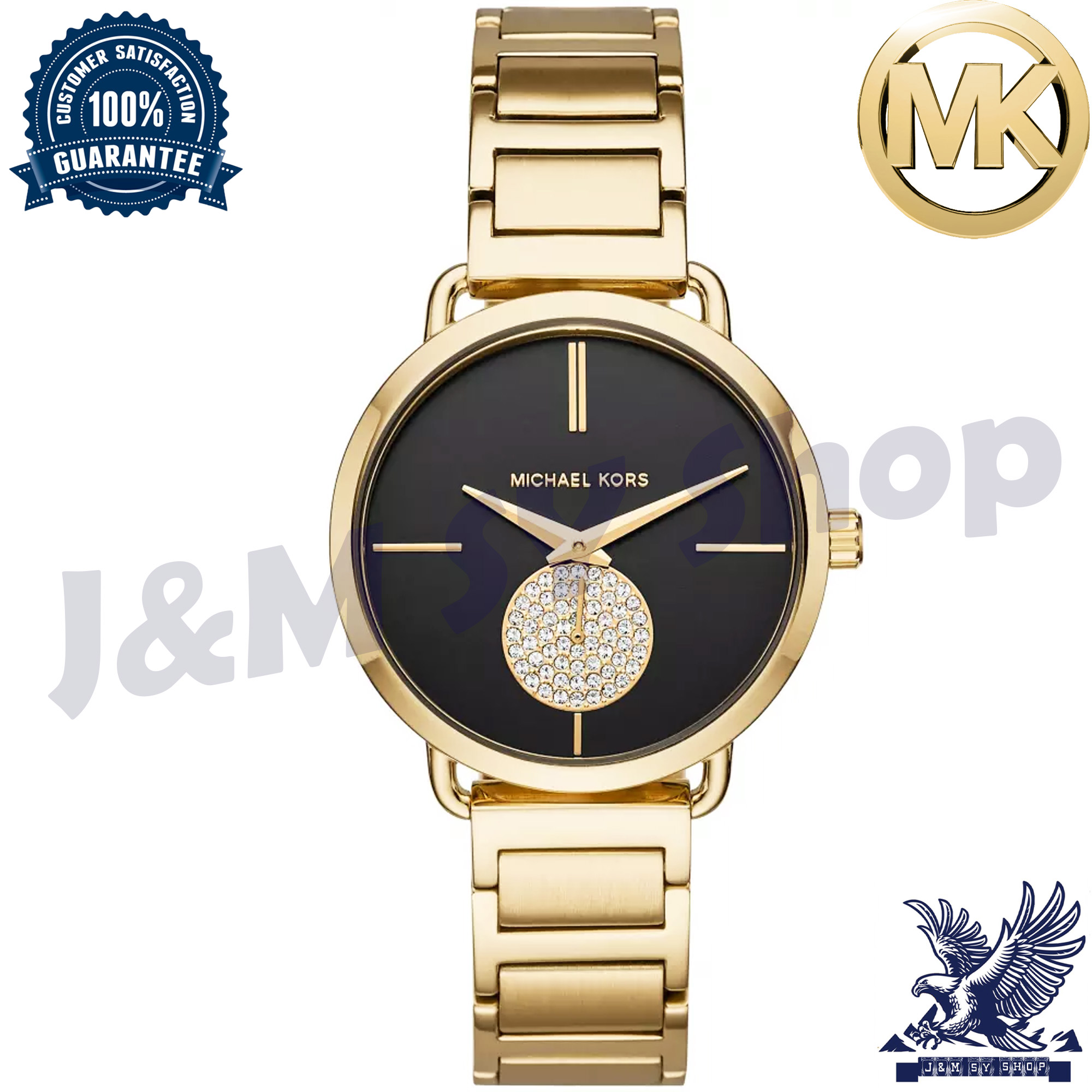 Michael Kors Womens Portia Gold Tone Black Face Watch Elegant High Fashion  MK Watches by J&M SY Shop | Lazada PH