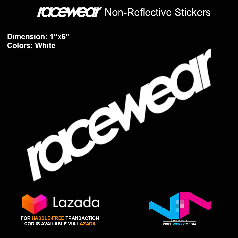Pc Racewear Logo Racewear Non-Reflectorized Sticker (1 x 6 inches) - White | Lazada PH