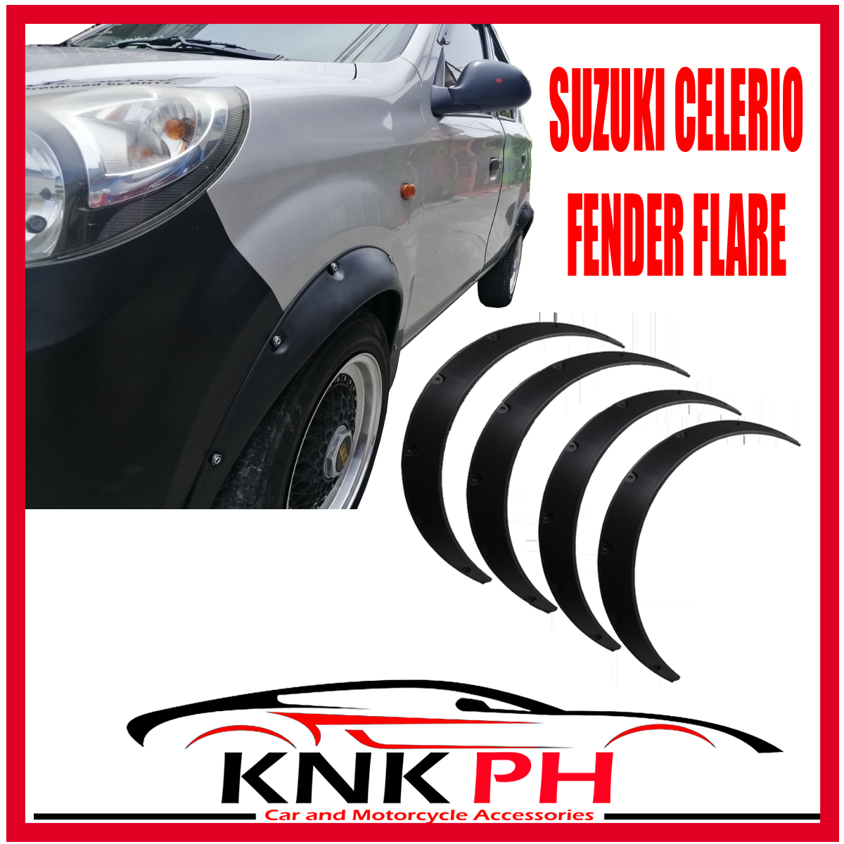 Suzuki Celerio Fender Flare Flexible Kit Arch Wheel Eyebrow Protector