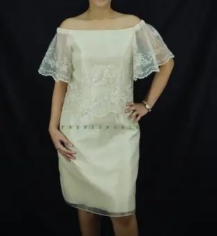 off shoulder filipiniana dress