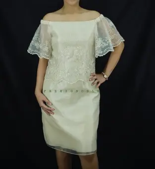 off shoulder filipiniana gown