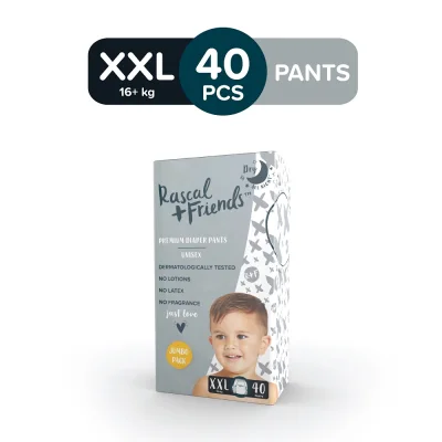 RASCAL + FRIENDS Pants Jumbo Pack XXL (16+ kgs) - 40 pcs x 1 (40pcs) - Diaper Pants