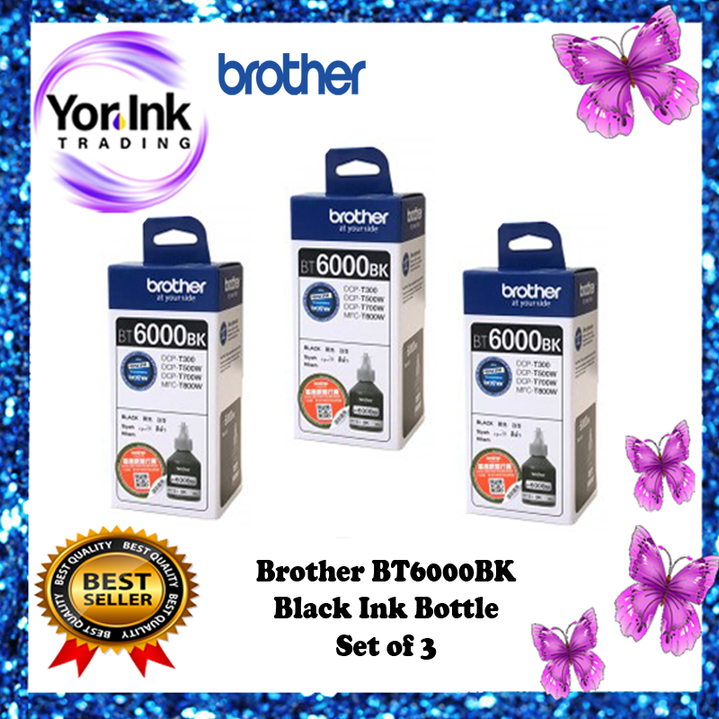 Brother Bt6000bk Black Original Ink Bottle Set Of 3 Lazada Ph