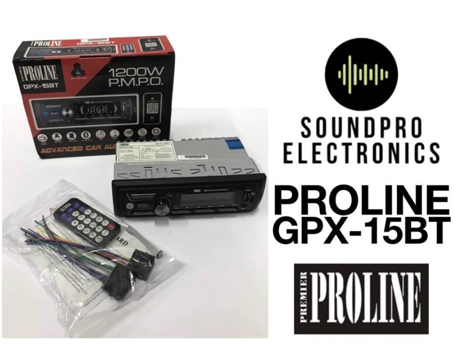 Proline GPX 15BT Car Stereo Audio System with Bluetooth, AM/FM, MP3