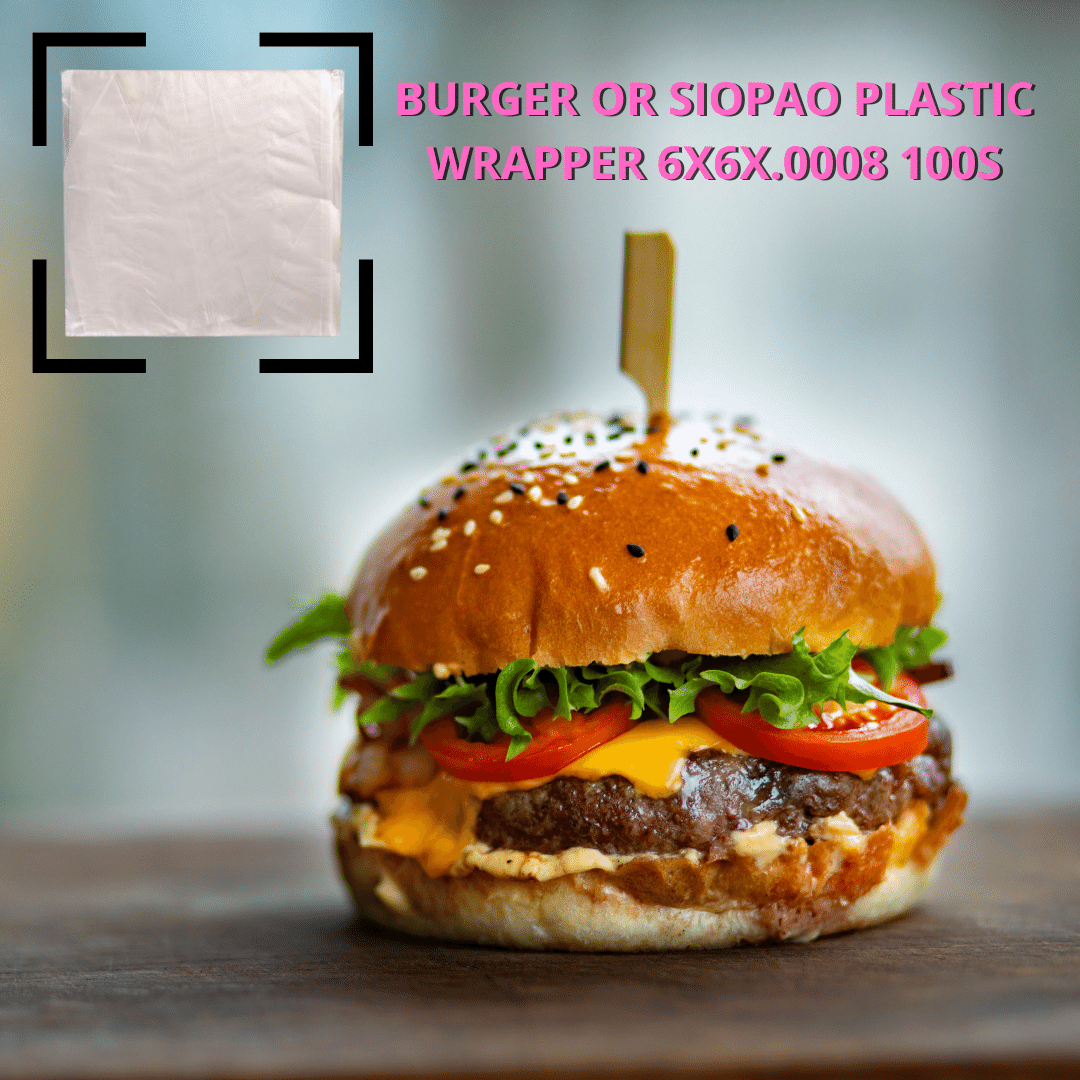 Burger Plastic Wrapper OPP Material Clear For Take Out 100 pieces per ...