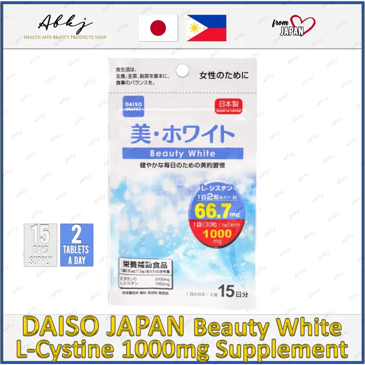 Daiso Japan Beauty White L Cystine 1000mg Supplement 2 Tablets A Day 15 Days Supply From Japan Expiry 12 17 22 Lazada Ph