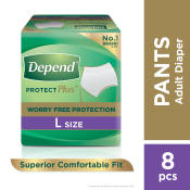 Depend Absorbent Pants Adult Diapers - L (8pcs)