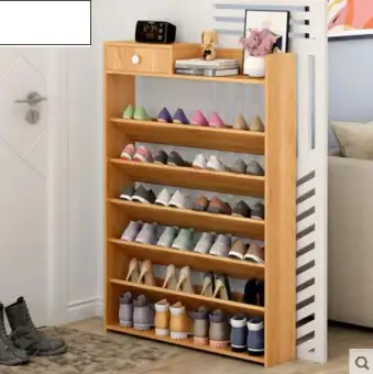 Slanting Shelves Shoe Cabinet With Drawer Slanting Shelves