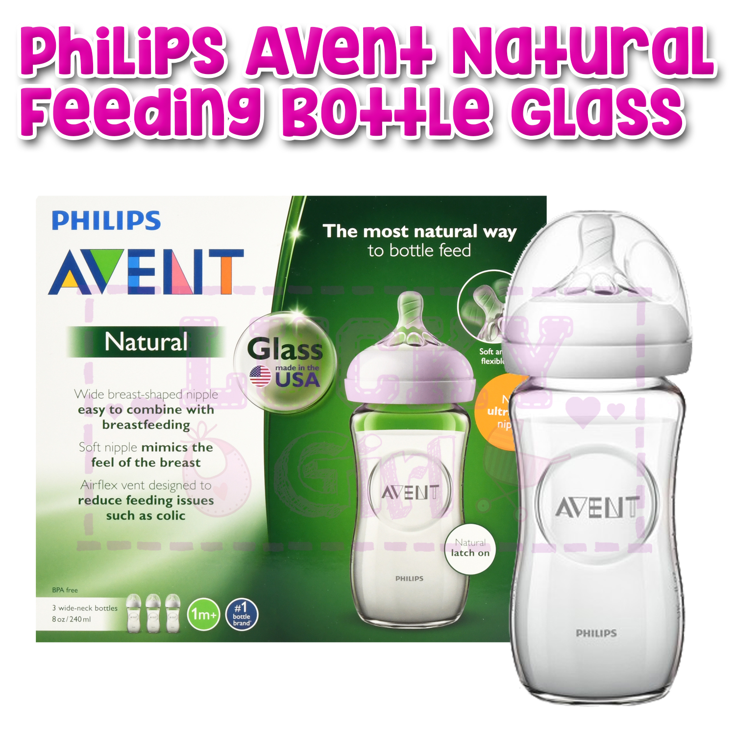 philips avent natural glass bottle