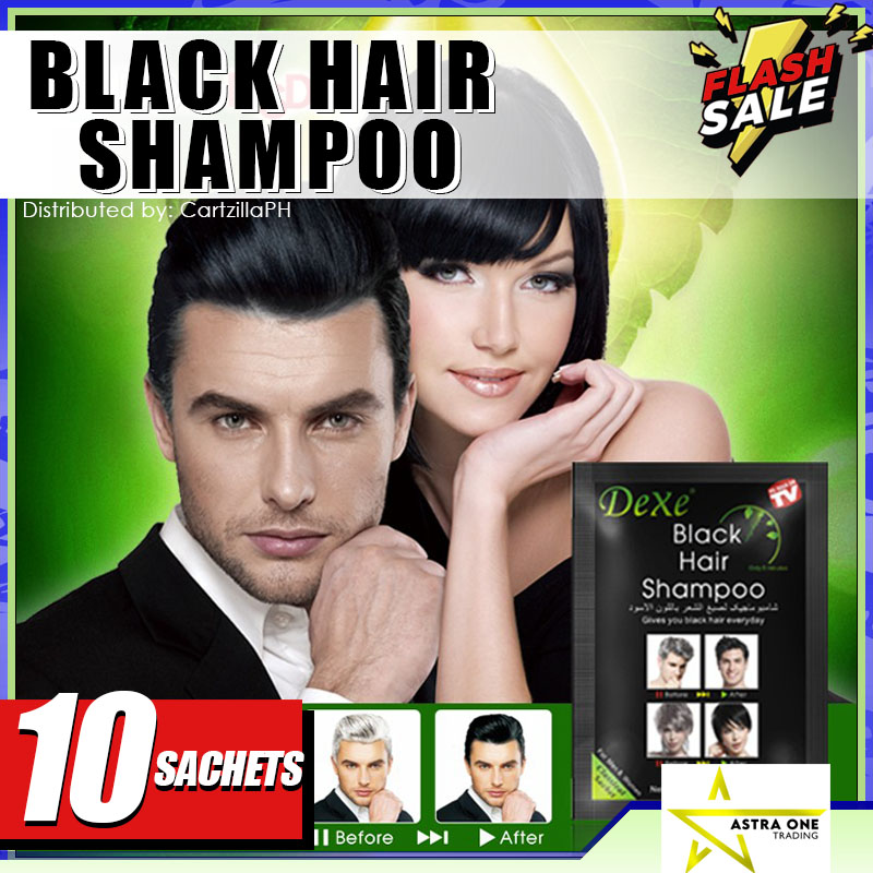 Authentic Dexe Black Hair Shampoo (10 sachets/box) Turn Your White/Gray