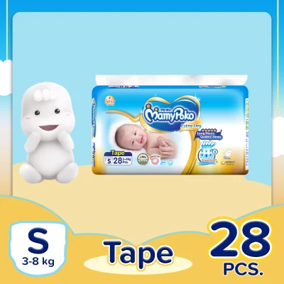 [DIAPER SALE] MamyPoko Extra Dry Small (3-8 kg) - 28 pcs x 1 pack (28 pcs) - Tape Diaper