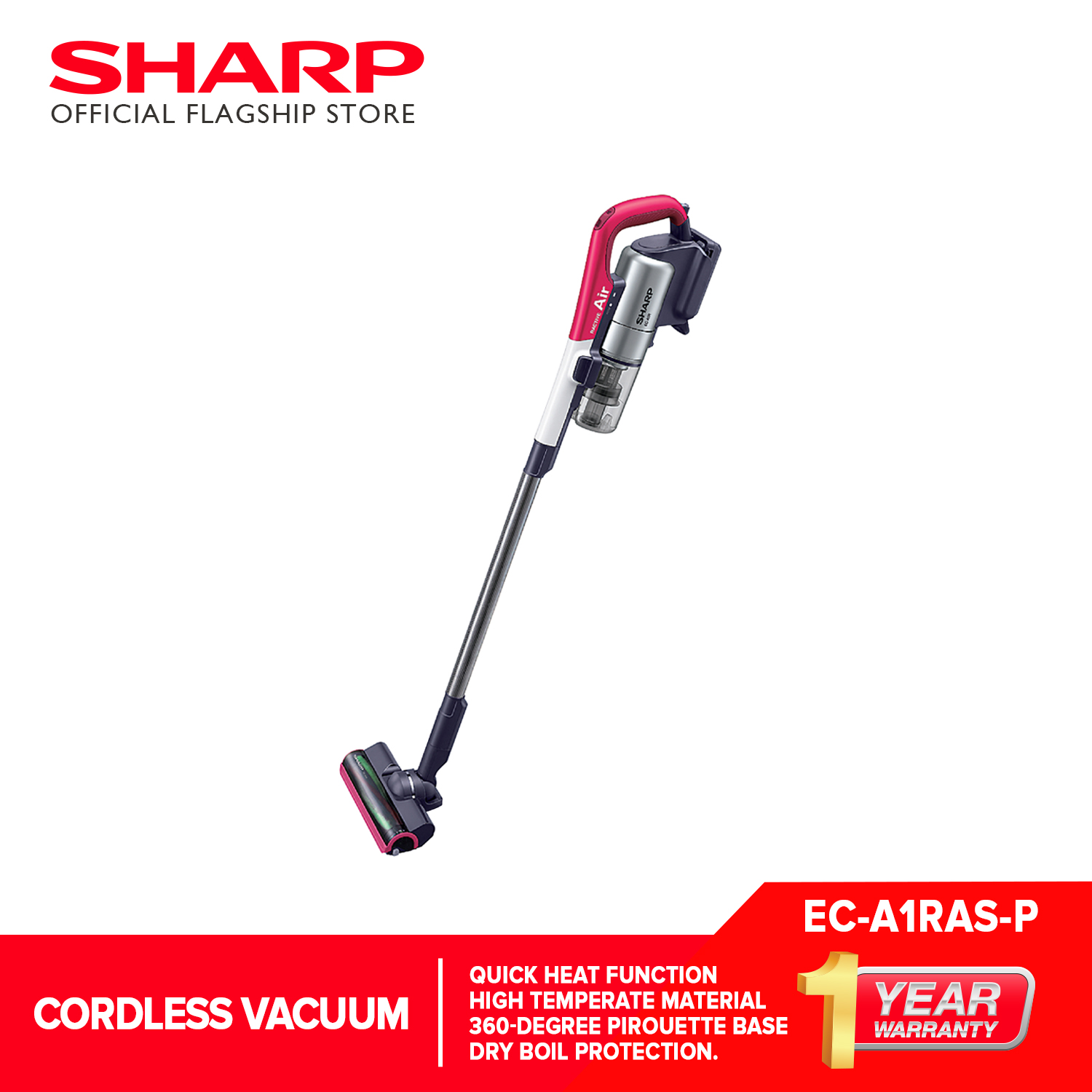 SHARP Cordless Vacuum Cleaner Cyclone Stick type RACTIVE Air EC-A1R-P  (Pink) | Lazada PH