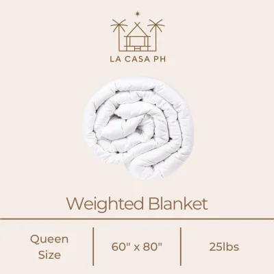 La Casa Ph Weighted Blanket for better sleep, reducing anxiety & less stress. Queen size 100% bamboo cover 25lbs.