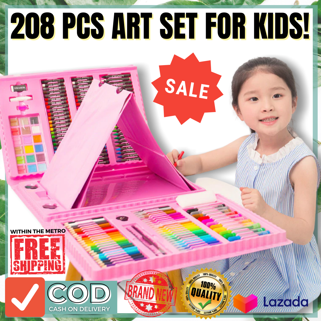  H & B 208-Piece Art Supplies Kit for Painting & Drawing,Kids  Art Set Case, Portable Art Box, Oil Pastels, Crayons, Colored Pencils,  Markers, Great Gift for Kids, Girls, Boys, Teens