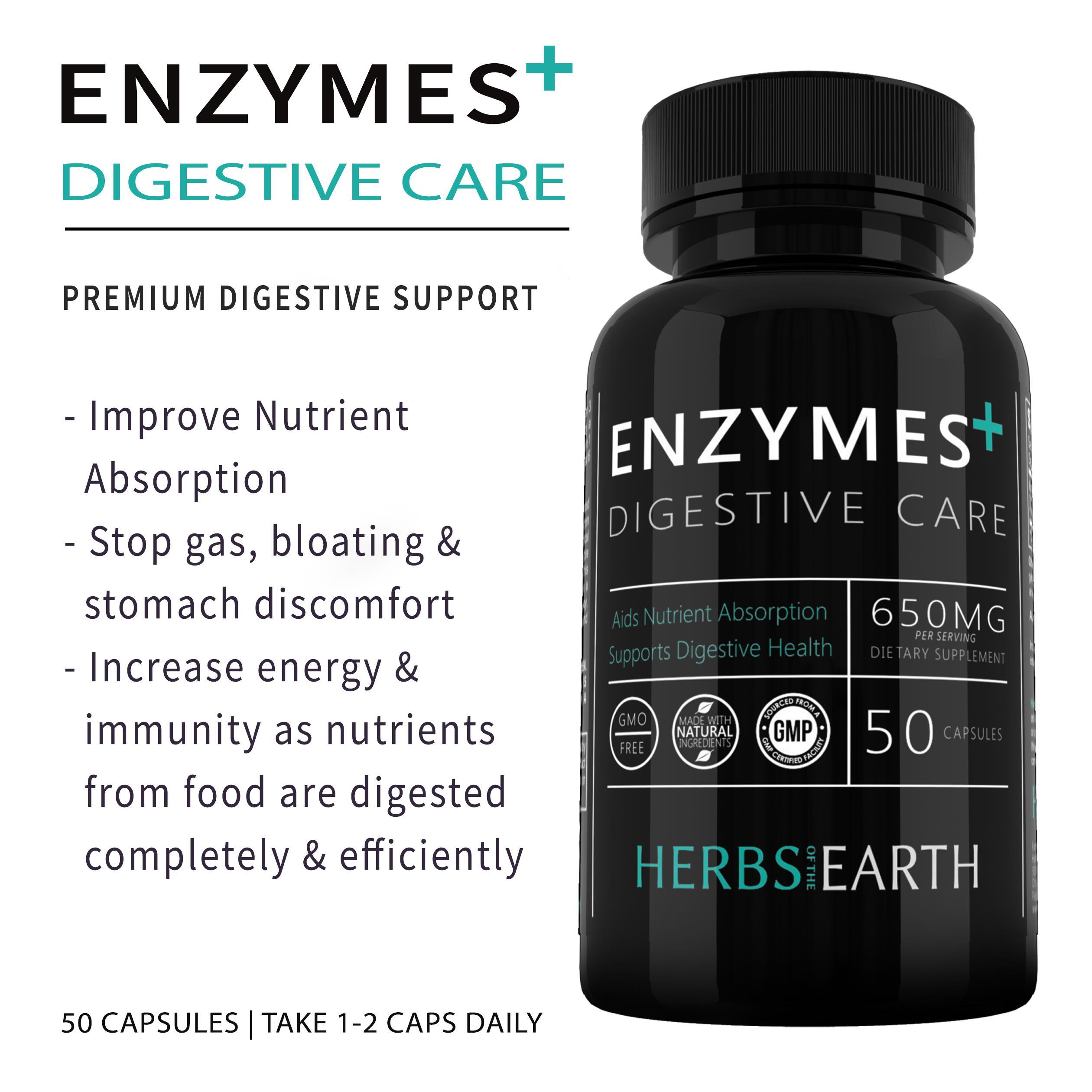 Premium Digestive Enzymes+ Gut Care Pancreatin 4X Supplement Stop Bloating & Flatulence With