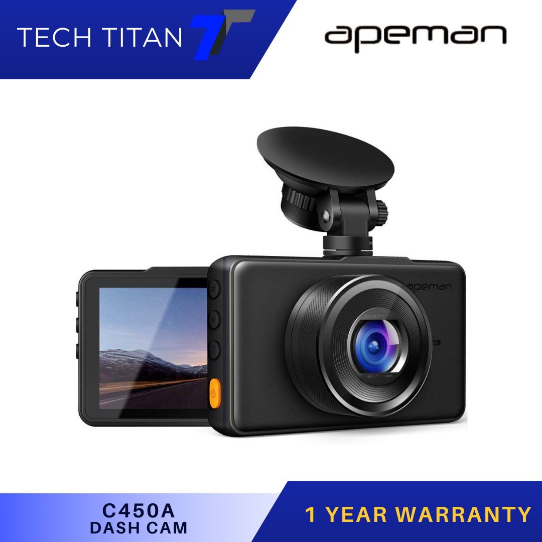 APEMAN Dash Cam 1080P FHD DVR Car Driving Recorder 3 LCD Screen 170