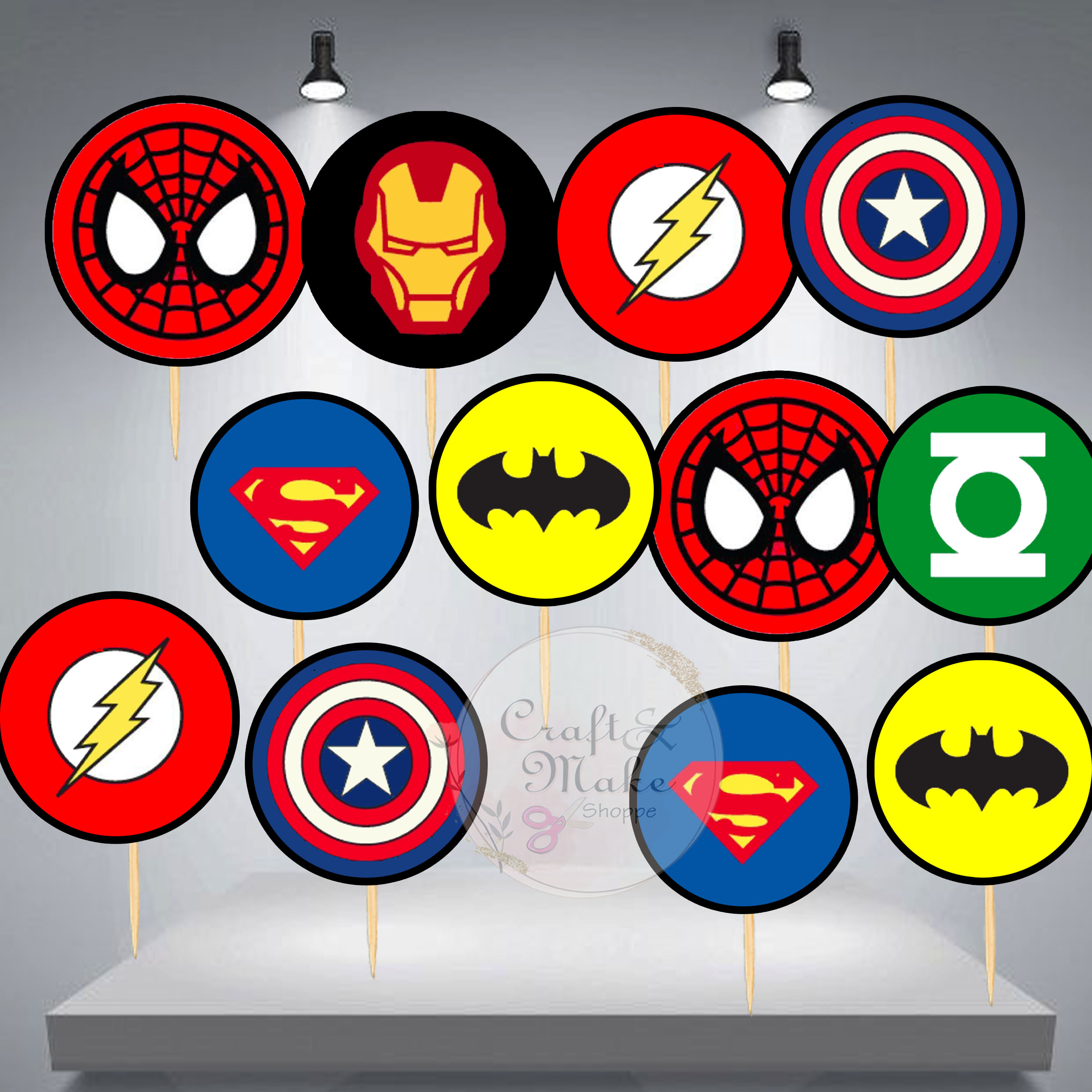 Happy Birthday Cake Topper For Avengers Superhero Theme Birthday Cake Paper Cupcake  Topper Party Supplies For Party Decoration - AliExpress