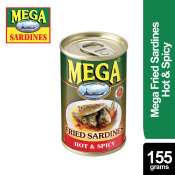 Mega Sardines Fried Sardines Hot &amp;amp;amp; Spicy 155g