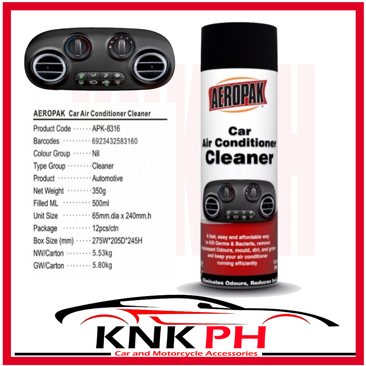 Aeropak Car Air Conditioner Cleaner Coil Treatment Evaporator Cleaner