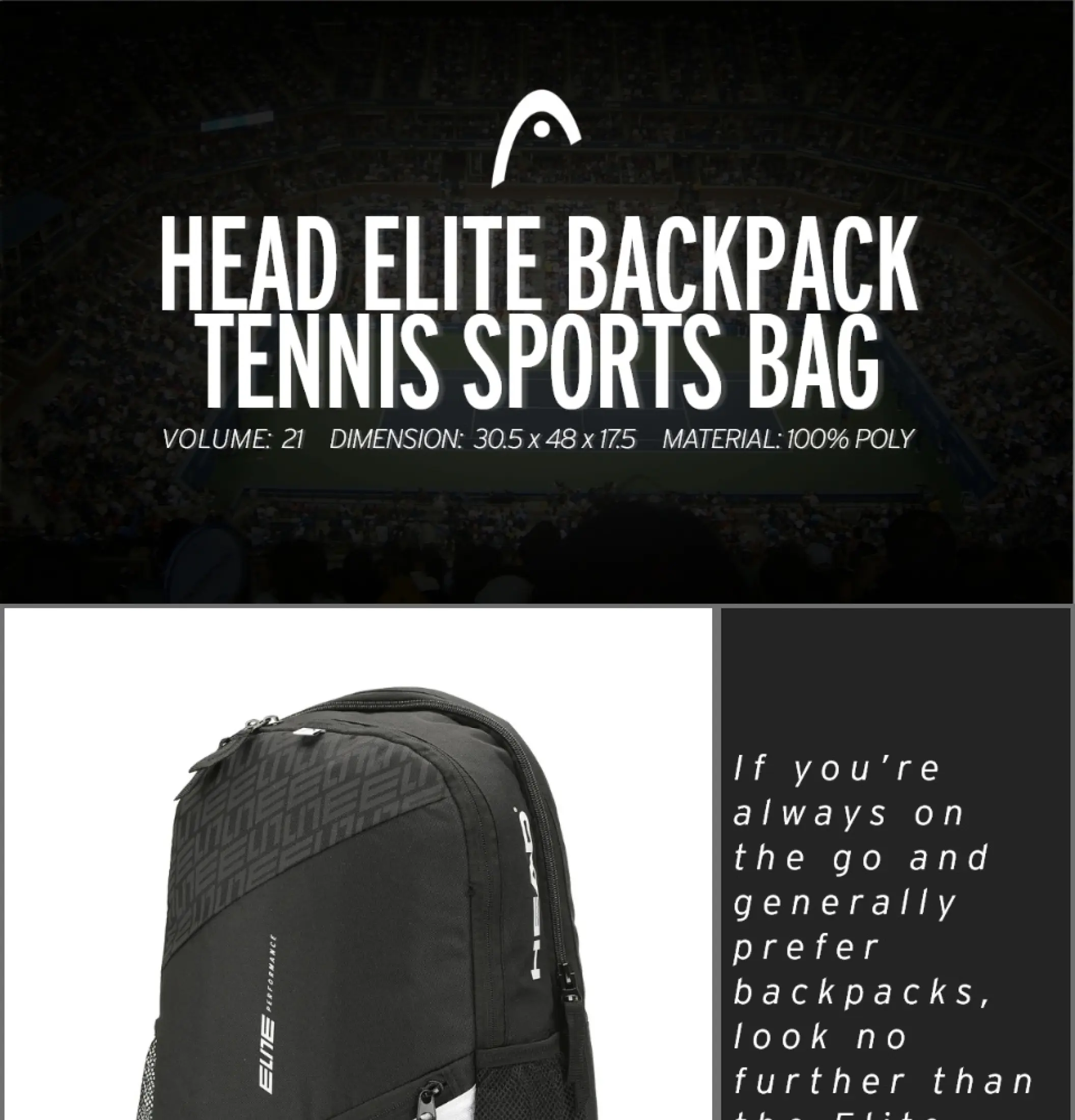 head elite backpack