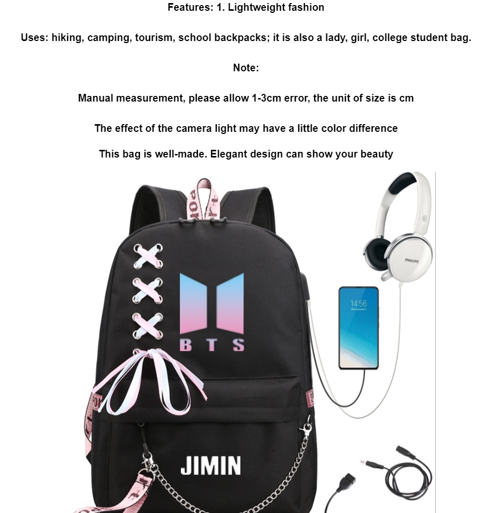 Bts Backpack ( Bangtan Boys Jimin ) Top Trendy 2021 Collection Backpack for  Men and Women Backpack School Backpack Student Backpack Leisure Backpack  with Good Quality Backpack