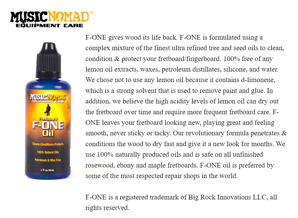 Review: Music Nomad's F-One Fretboard Oil – Jeremy James in Hong Kong