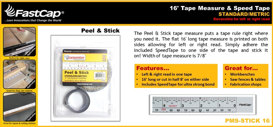 Fastcap Self-Adhesive Reversible Measuring Tape, 16