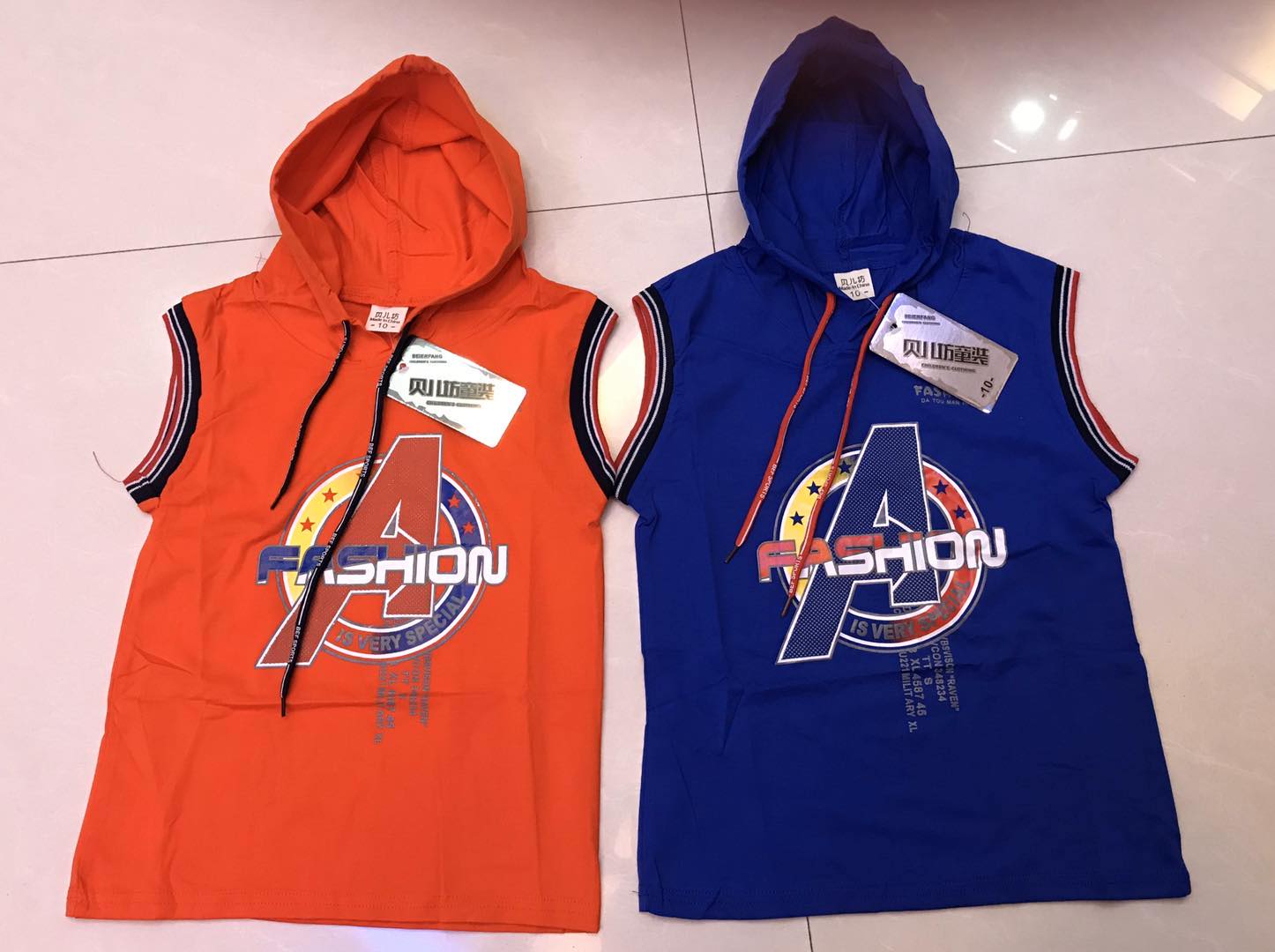 red sleeveless hoodie kids