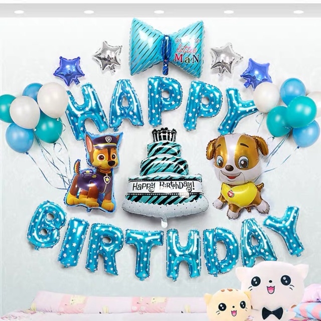 16cm Happy Birthday Banner Foil Balloon Bunting Set Wall Decor