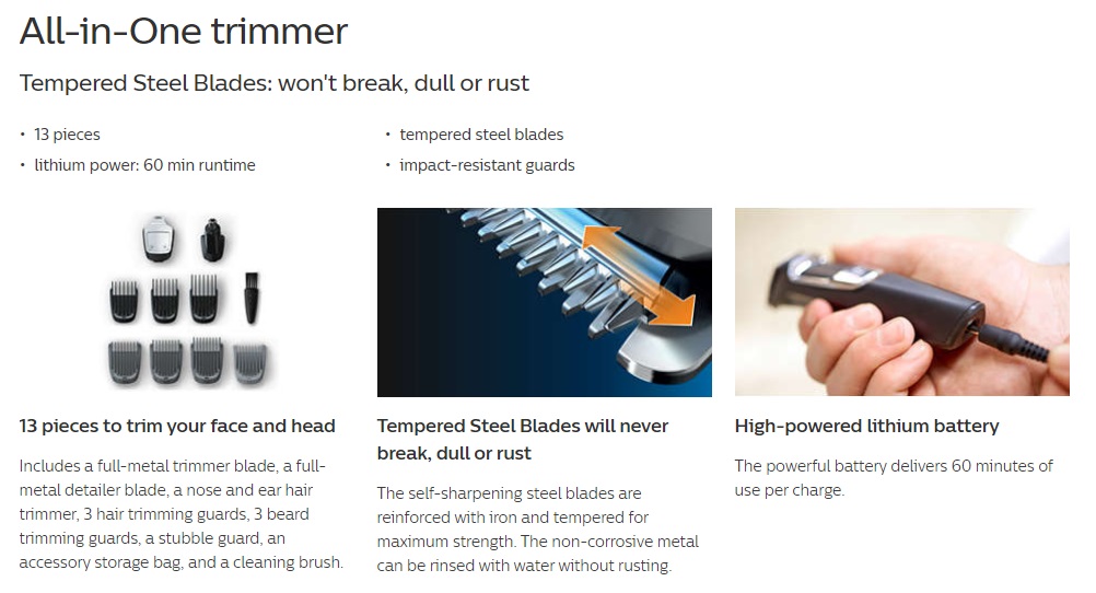 philips trimmer 13 in 1