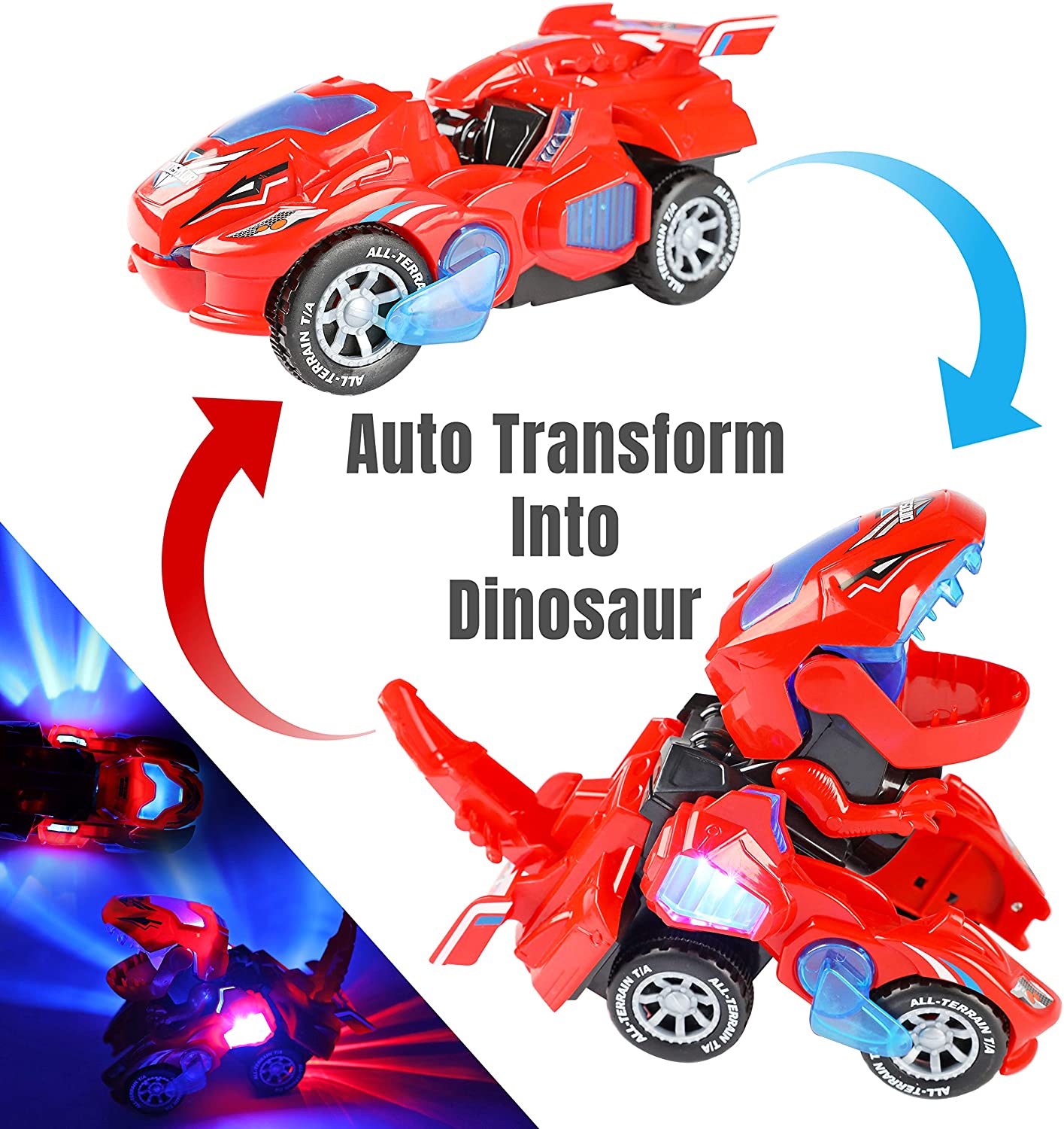 dinosaur led car