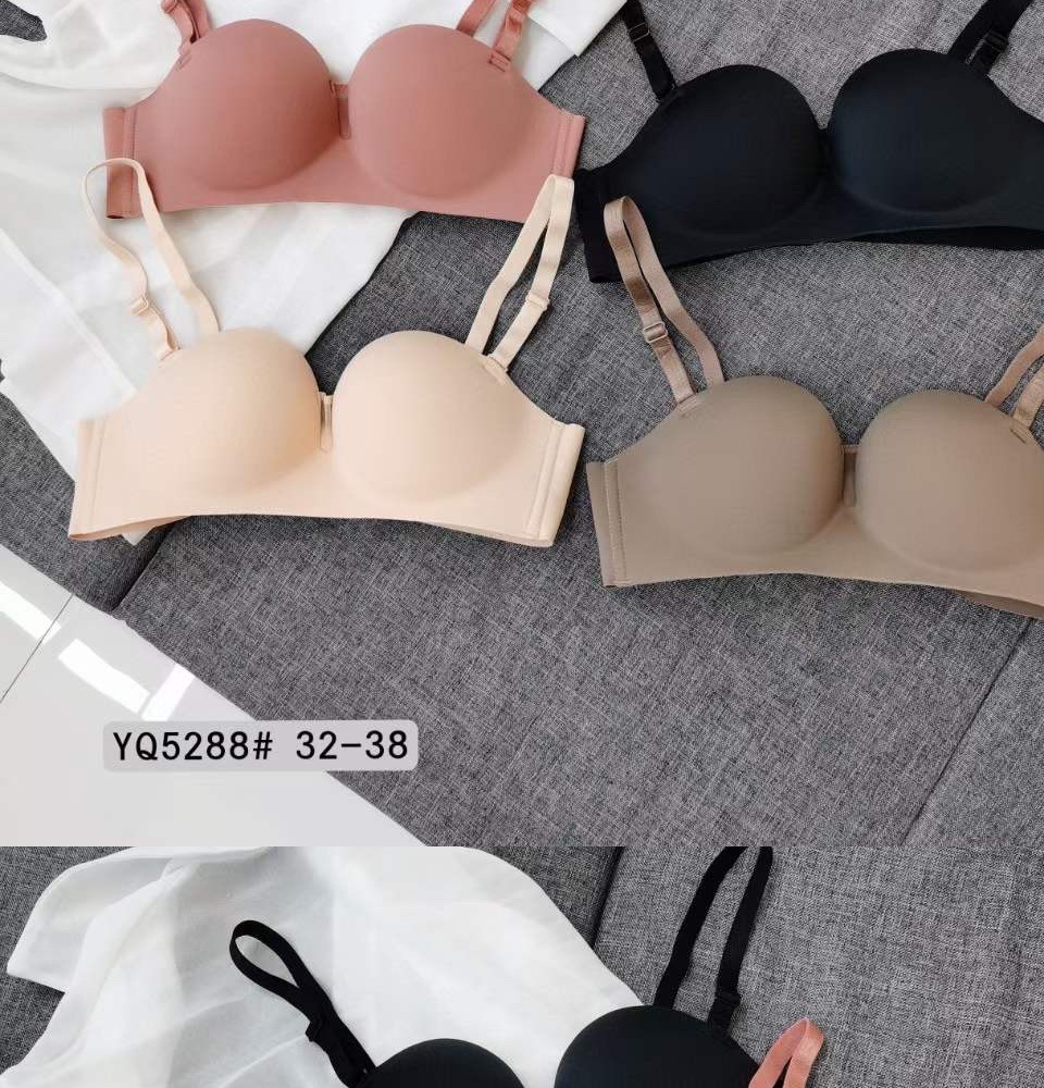 Sexy Seamless Brassiere Wire Free Push Up Bras for Women Plunge T