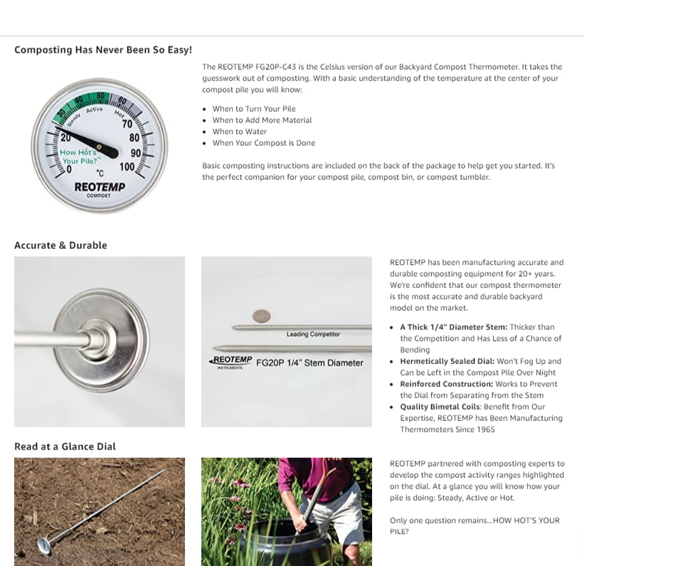 REOTEMP Backyard Compost Thermometer – Reotemp Instruments