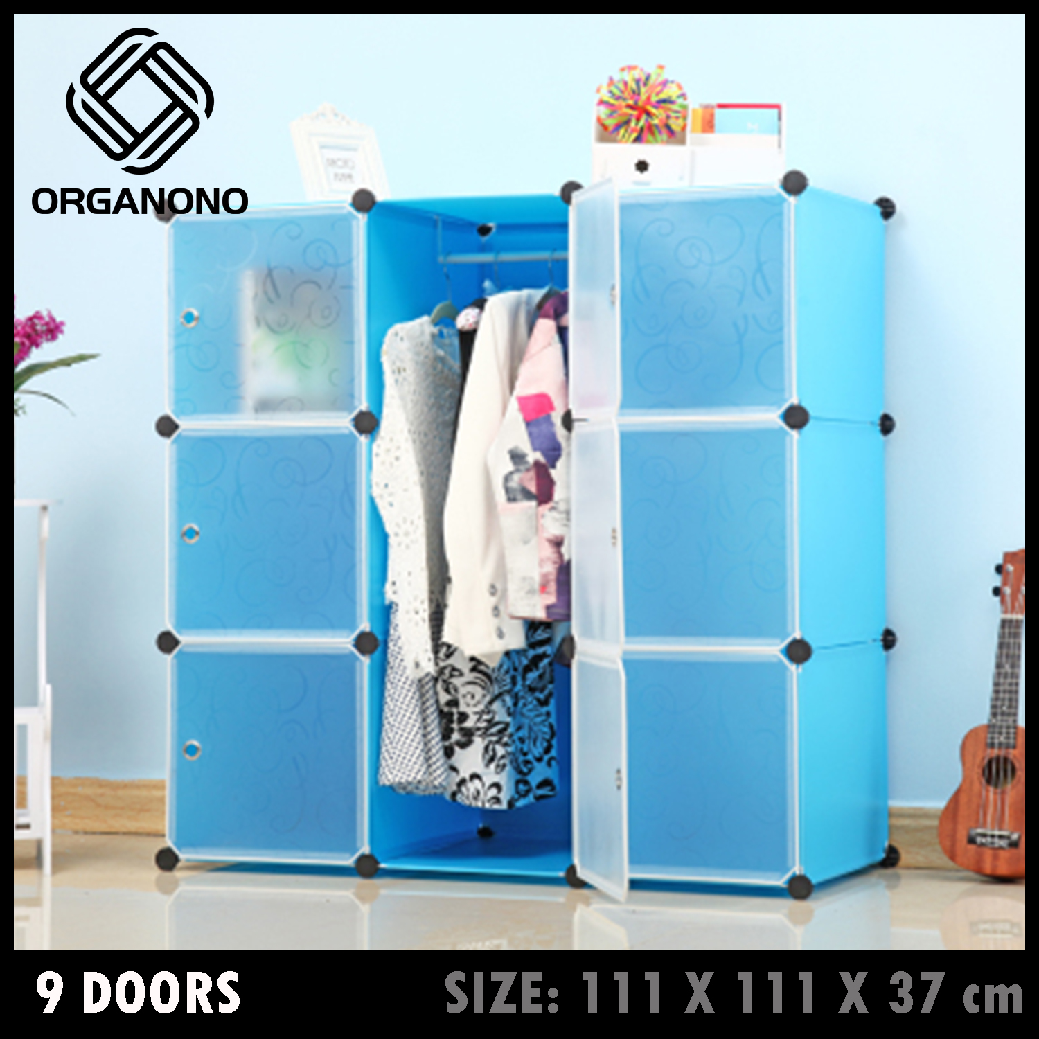 Organono Screwless Multipurpose 9 Doors Cubes Diy Cabinet Clothes