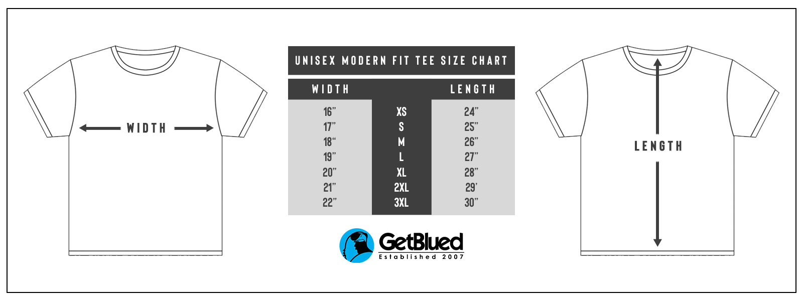 Getblued Size Chart