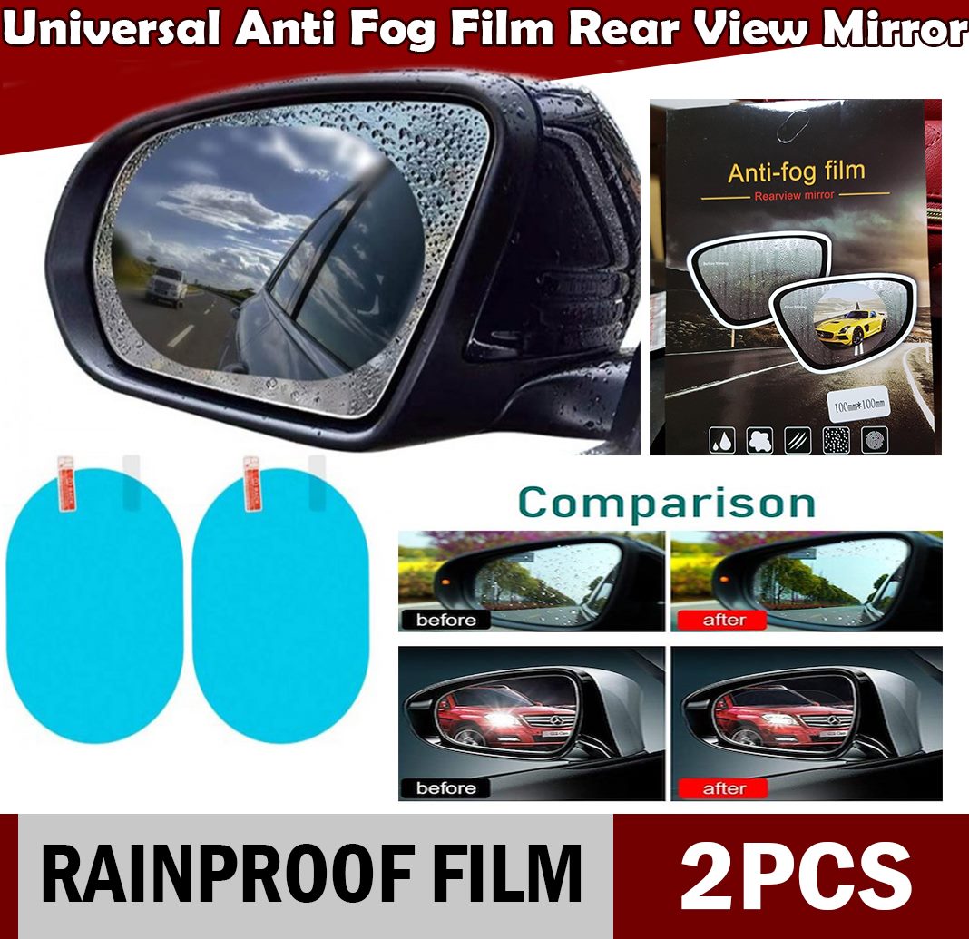 Suitable for All Automobile & Vehicle Models Car Rearview Mirror Protective Film 2 pcs/set Clear Waterproof Rainproof Anti Fog Anti Glare Anti Scratch Rear View Blind Spot Mirror Nano Film Round 