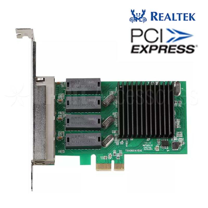 Realtek 4 Port Quad Port 10 100 1000mbps Gigabit Lan Card Pci E X1 Interface For Pc Lazada Ph