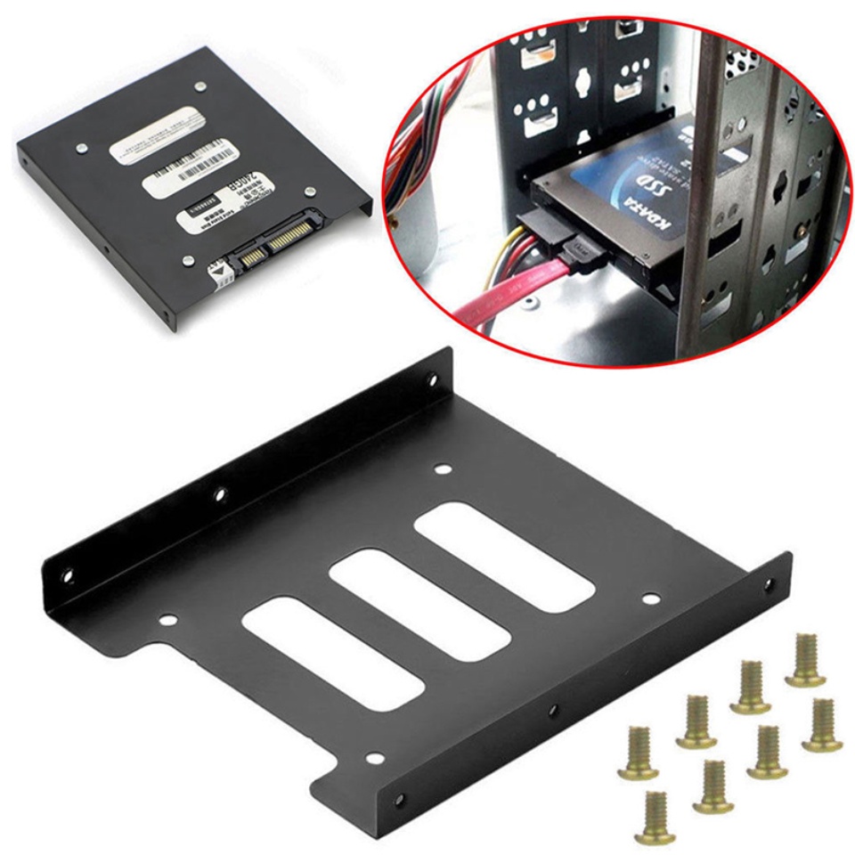 KOOBOOK 2Pcs 5.25" To 3.5" 2.5" SSD HDD Tray Caddy Case Adapter Hard