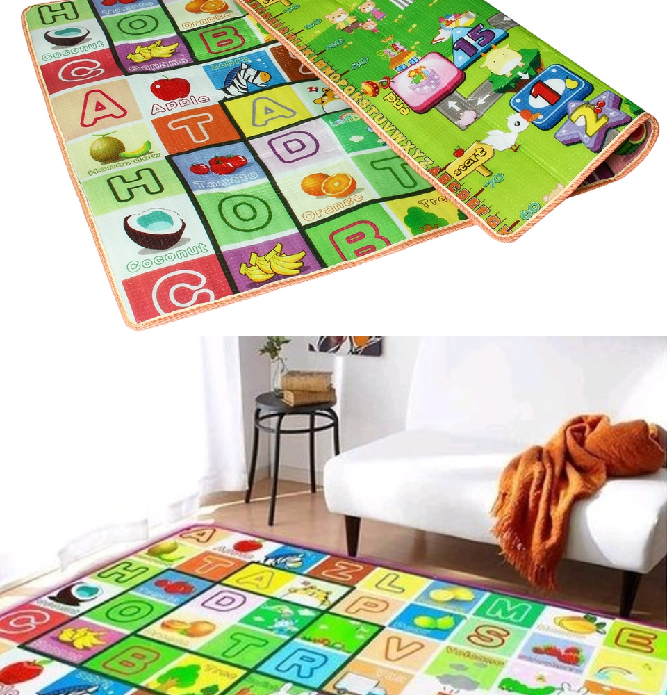 Baby Play Mat, Floor Crawling Educational Double Sided Waterproof