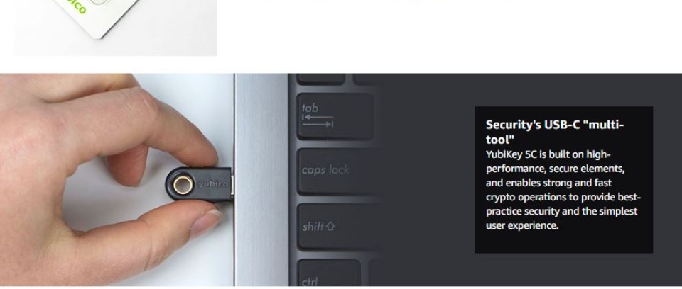 Yubico YubiKey 5C - Two Factor Authentication USB Security Key, Fits USB-C  Ports - Protect Your Online Accounts with More Than a Password, FIDO