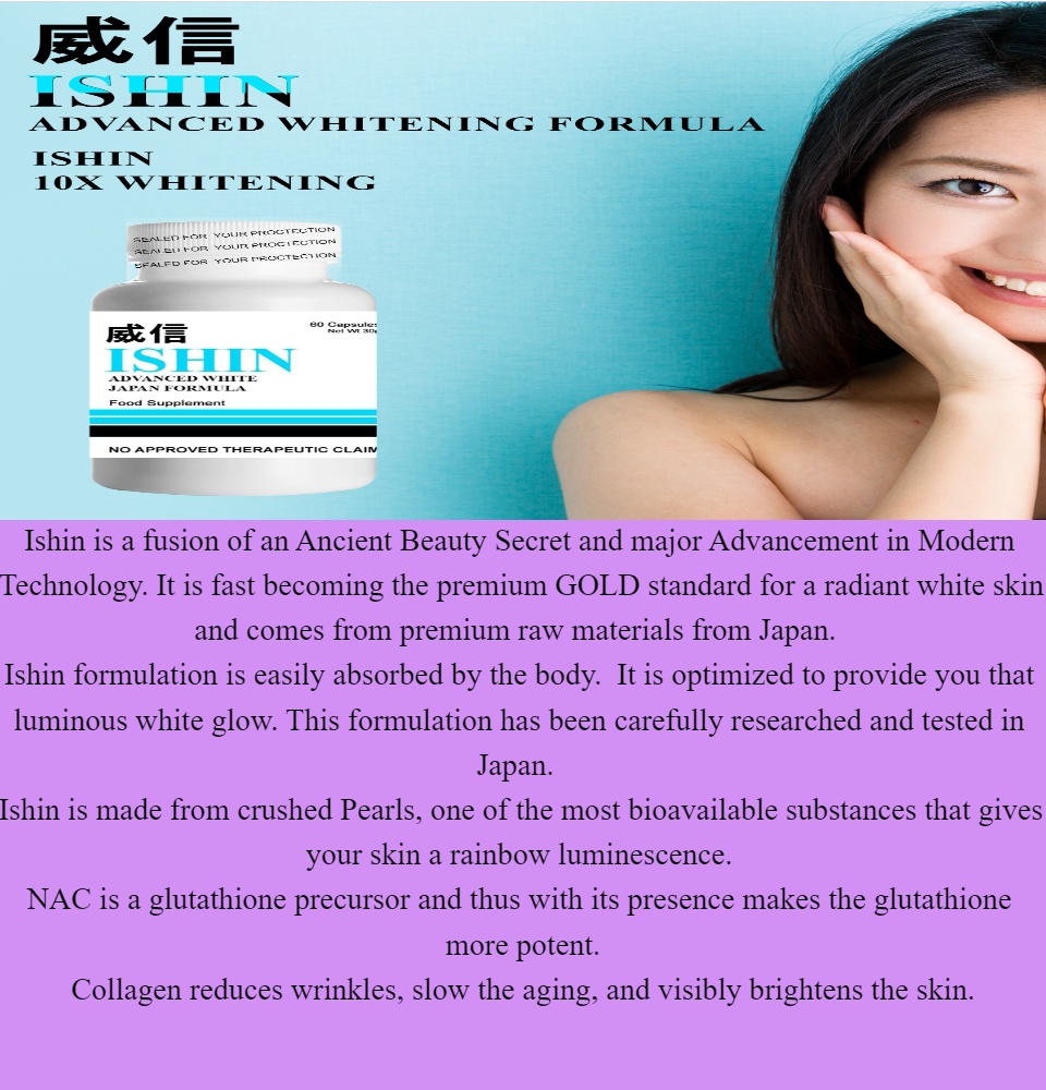 FDA APPROVED] BEST FOR YOUR SKIN 60Capsules ISHIN ADVANCED WHITE JAPAN  FORMULA FOOD SUPPLEMENT | Ishin Glutathione Origina Capsule | Ishin  Glutathione 100% Original COD Available japan formula 60 Capsule with  Glutathione,