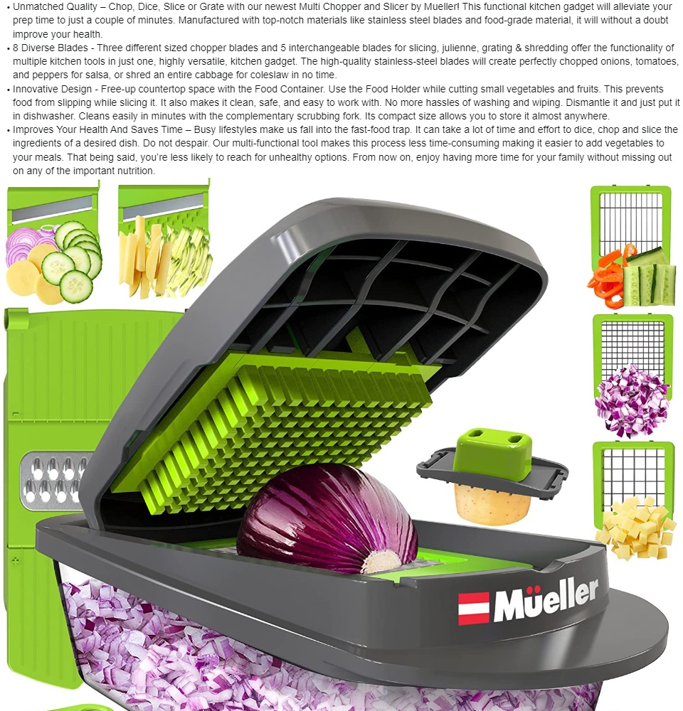 Today We Review the Mueller Austria Pro-Series 8 Blade Slicer! 