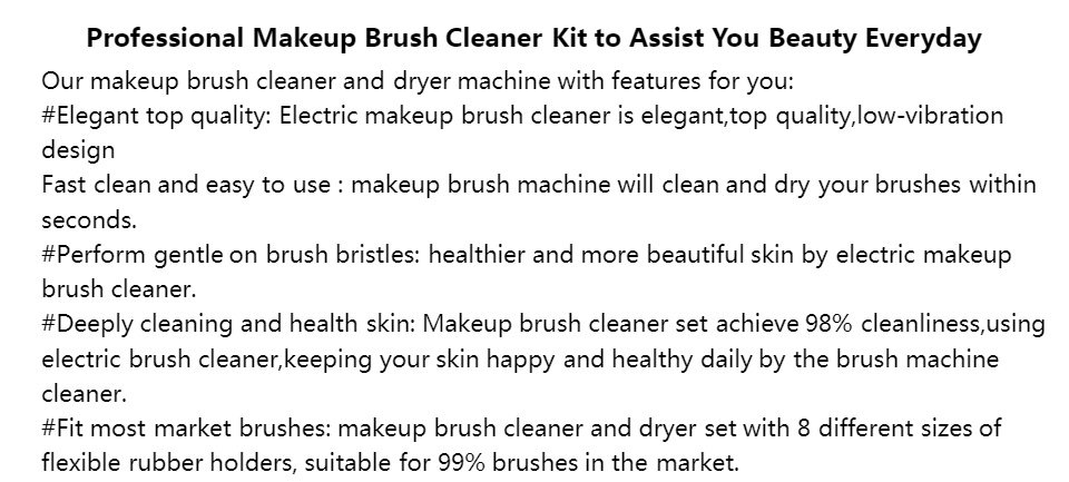 Premium Makeup Brush Cleaner Dryer Super-Fast Electric Brush Cleaner  Machine Automatic Brush Cleaner Spinner Makeup Brush Tools - Medrock  Pharmacy