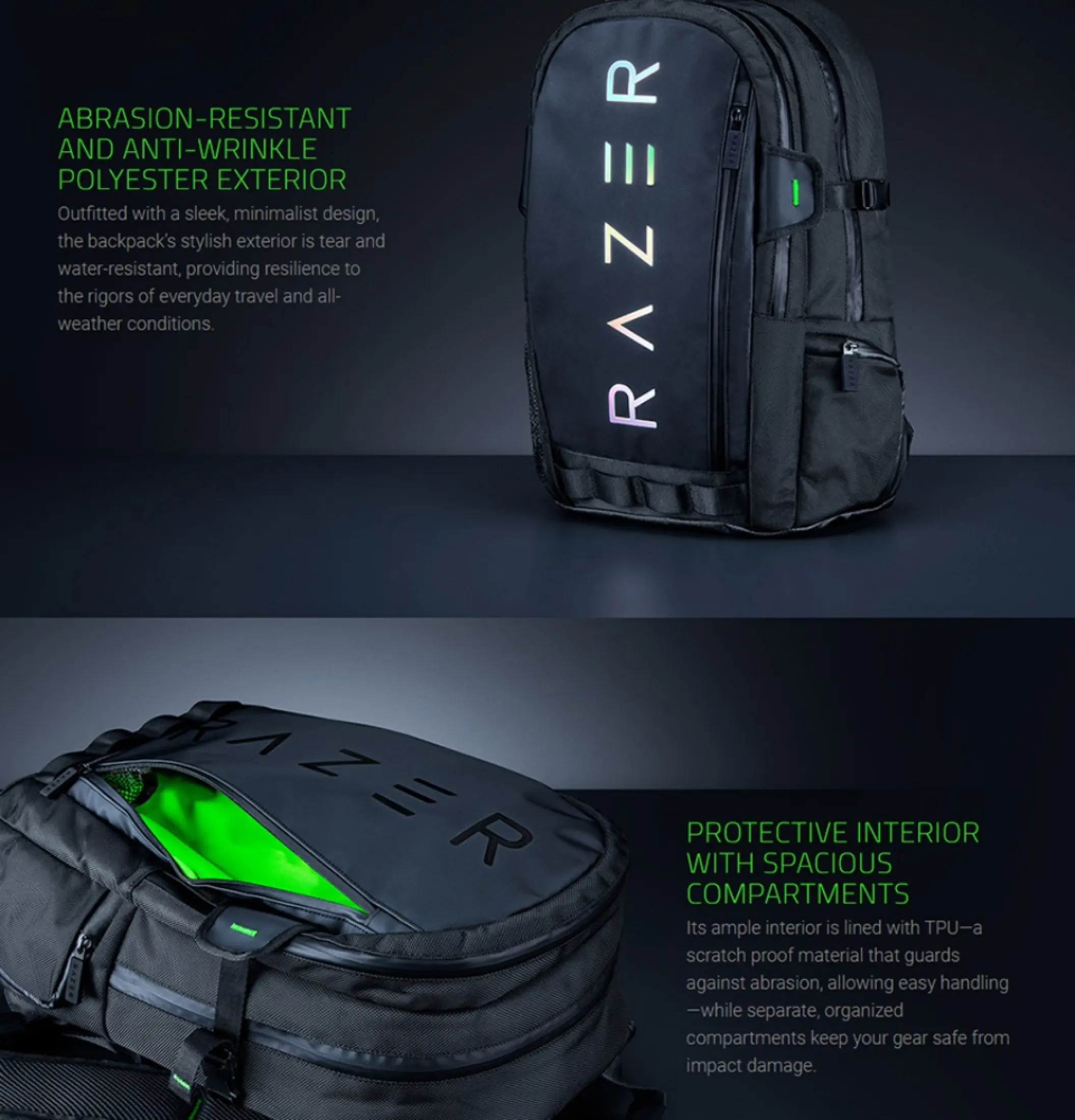 Razer Rogue 15 Backpack V3 Compact Travel Backpack With 15 Laptop Compartment Water Resistant Anti Wrinkle Polyester Exterior Bag Lazada Ph