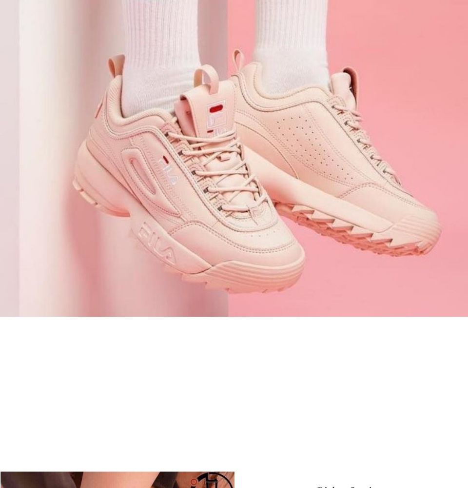 pink and white filas