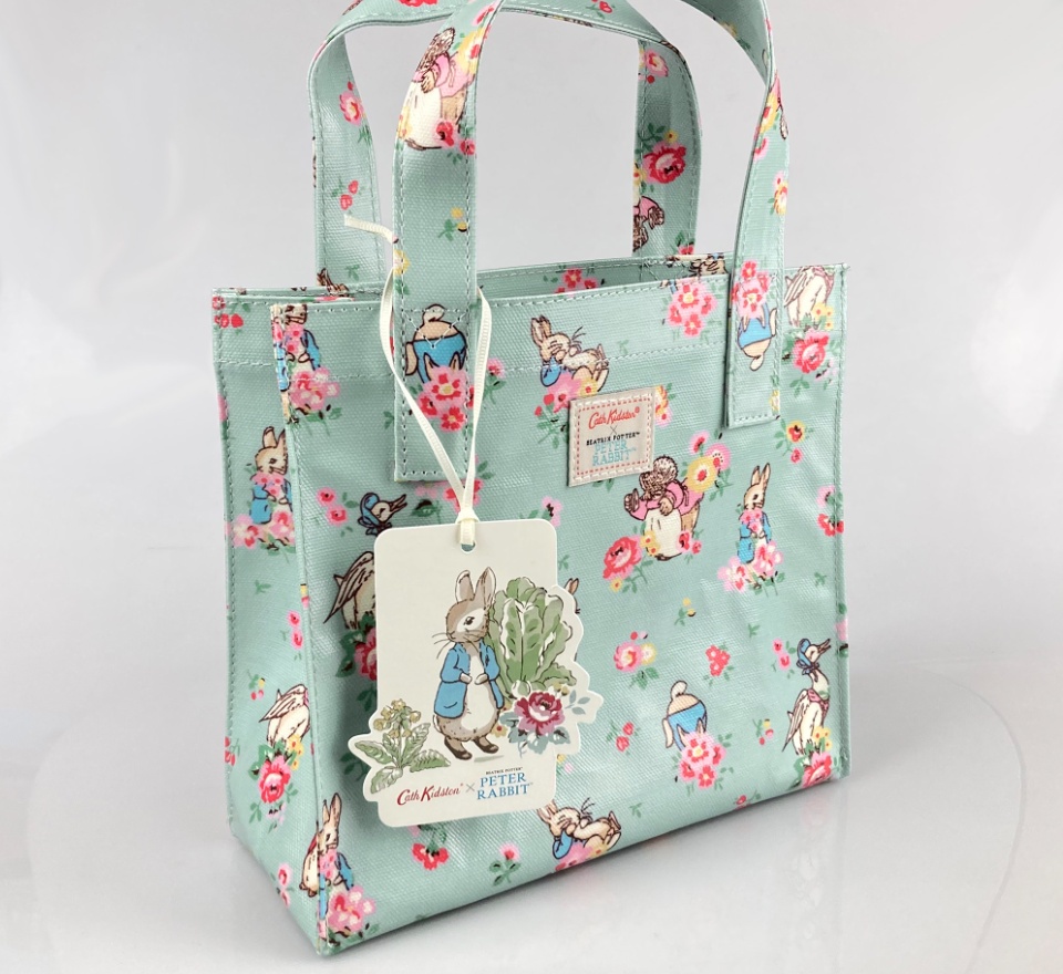 Cath Kidston x Beatrix Potter Limited Edition S Bookbag Small Size Open Top Handled Handbag Lunch Bag Water Resistant Oilcloth Tote Peter Rabbit Ditsy Pattern Mint Color 105958217822102 Lazada PH