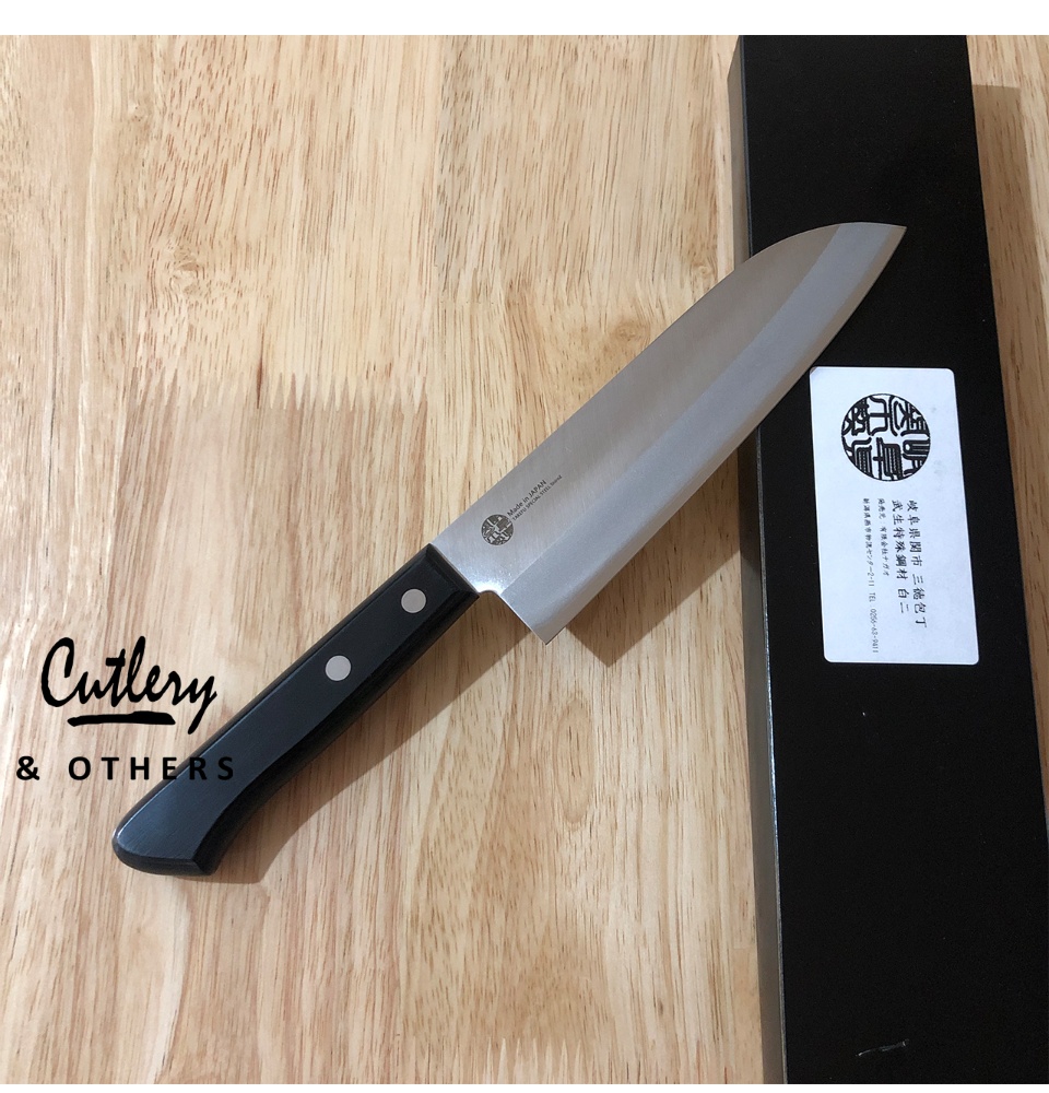 Hagane Masahiro Kitchen Santoku Knife 6.7 Molybdenum Carbon Steel